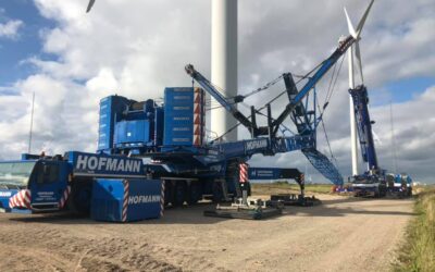 KG Mobilkraner samlede Hoffmans 750 tons mobilkran til demontering af vindmølle